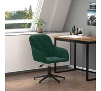 vidaXL Silla de oficina giratoria de terciopelo verde oscuro
