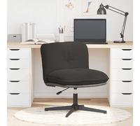 Silla de oficina giratoria, color gris oscuro, tapizada con tela que imita la lana