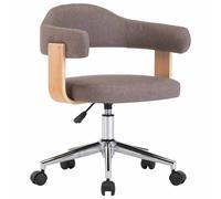 vidaXL Silla de oficina giratoria madera curvada cuero sintético negro en color negro y marrón oscuro/Taupé/Crema y más | cómodas modernas ergonómicas para comedor cocina salón hogar