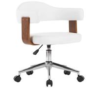 vidaXL Silla de oficina giratoria madera curvada cuero sintético negro en color negro y marrón oscuro/Taupé/Crema y más | cómodas modernas ergonómicas para comedor cocina salón hogar