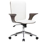 vidaXL Silla de oficina giratoria madera curvada y cuero artificial en color Negro y marrón/Blanco y gris/crema y marrón | cómodas modernas ergonómicas para comedor cocina salón hogar