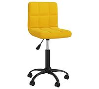 vidaXL Silla de Oficina Giratoria Sillón Asiento Butaca Ejecutiva Muebles Escritorio Estudio Ordenador Confortable de Terciopelo Amarilla Mostaza