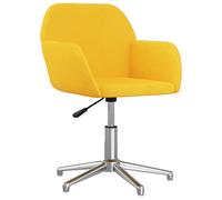 vidaXL Silla de Oficina Giratoria Sillón Asiento Butaca Ejecutiva Muebles Estudio Escritorio Ordenador Confortable Ajustable de Tela Amarillo Claro