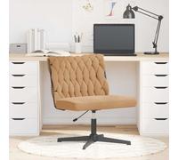 Silla de oficina giratoria, color beige, tapizada en tela que imita la lana