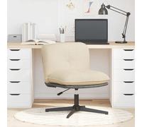 vidaXL Silla de oficina giratoria tela color crema