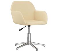 vidaXL Silla de oficina giratoria Butaca ejecutiva Tela ajustable confortable Color crema