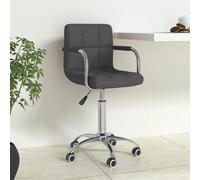 vidaXL Silla de oficina giratoria tela gris oscuro