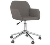 vidaXL Silla de oficina giratoria tela gris oscuro