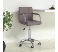 vidaXL Silla de oficina giratoria tela gris taupé