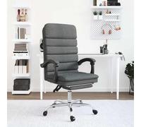 vidaXL Silla de oficina reclinable con masaje de tela gris oscuro