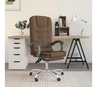vidaXL Silla de oficina reclinable con masaje de tela marrón