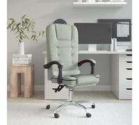 vidaXL Silla de Oficina Reclinable con Masaje Sillón de Ordenador Terciopelo Gris Claro