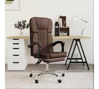 vidaXL Silla de oficina reclinable cuero sintético marrón