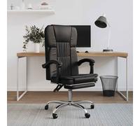 Silla de oficina nusar reclinable con reposapiés negro 112,5-122x63x56 cm