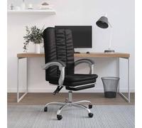 vidaXL Silla de oficina reclinable cuero sintético negro