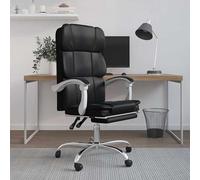 vidaXL Silla de oficina reclinable cuero sintético negro