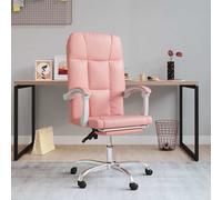 vidaXL Silla de oficina reclinable cuero sintético rosa