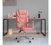 vidaXL Silla de oficina reclinable cuero sintético rosa