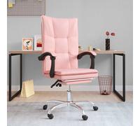 vidaXL Silla de oficina reclinable cuero sintético rosa