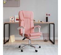 Silla de oficina rosa con función reclinable, tapizada en cuero sintético, marca vidaXL