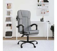vidaXL Silla de oficina reclinable de tela gris claro