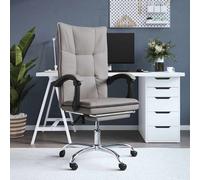 Silla de oficina con función reclinable, color taupe, tapizada en tela
