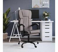 Silla de oficina con función reclinable, color taupe, tapizada en tela