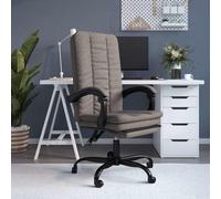 Silla de oficina con función reclinable, color taupe, tapizada en tela