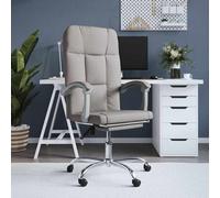 vidaXL Silla de oficina reclinable de tela gris taupé