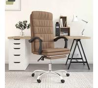 vidaXL Silla de oficina reclinable de tela marrón