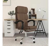 vidaXL Silla de oficina reclinable de tela marrón