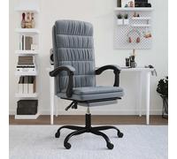 vidaXL Silla de oficina reclinable de terciopelo gris oscuro