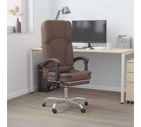 vidaXL Silla de Oficina Reclinable Masaje Asiento de Escritorio Cuero Sintético Marrón