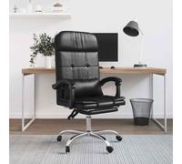 vidaXL Silla de oficina reclinable masaje cuero sintético negro