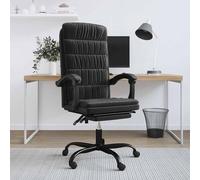 vidaXL Silla de oficina reclinable terciopelo negro