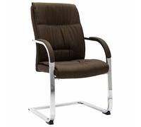 vidaXL Silla de oficina voladiza de tela en color Marrón/Gris/Taupé | cómodas modernas ergonómicas para comedor cocina salón hogar