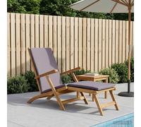 vidaXL Silla de patio plegable con cojín Gris oscuro