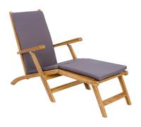 vidaXL Silla de Patio Plegable con cojín Gris Oscuro