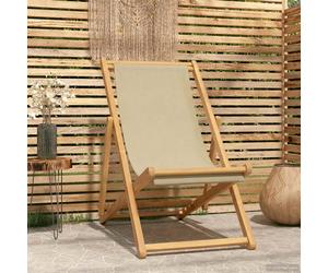 vidaXL Silla de playa Beige Madera de teca maciza