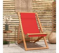 vidaXL Silla de playa plegable madera maciza de teca rojo