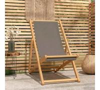vidaXL Silla de playa Topo Madera de teca maciza