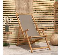 vidaXL Silla de playa Topo Madera de teca maciza