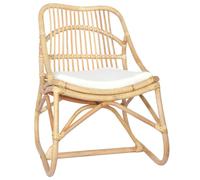 vidaXL Silla de ratán lino