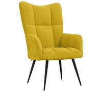 vidaXL Silla de Relajación Asiento Sillón Salón Sala de Estar Estudio Escritorio Oficina Muebles Mobiliario Decoración de Terciopelo Amarillo Mostaza