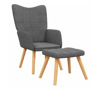 vidaXL Silla de relajación con reposapiés de tela gris oscuro