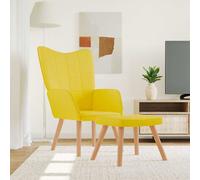 Vidaxl silla de relajación con reposapiés tela amarillo mostaza