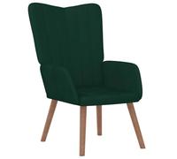 vidaXL Silla de relajación de Terciopelo Verde Oscuro