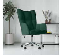 vidaXL Silla de relajación de terciopelo verde oscuro