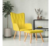 vidaXL Silla de relajación taburete tela amarillo