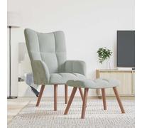 vidaXL Silla de relax Gris Claro Terciopelo